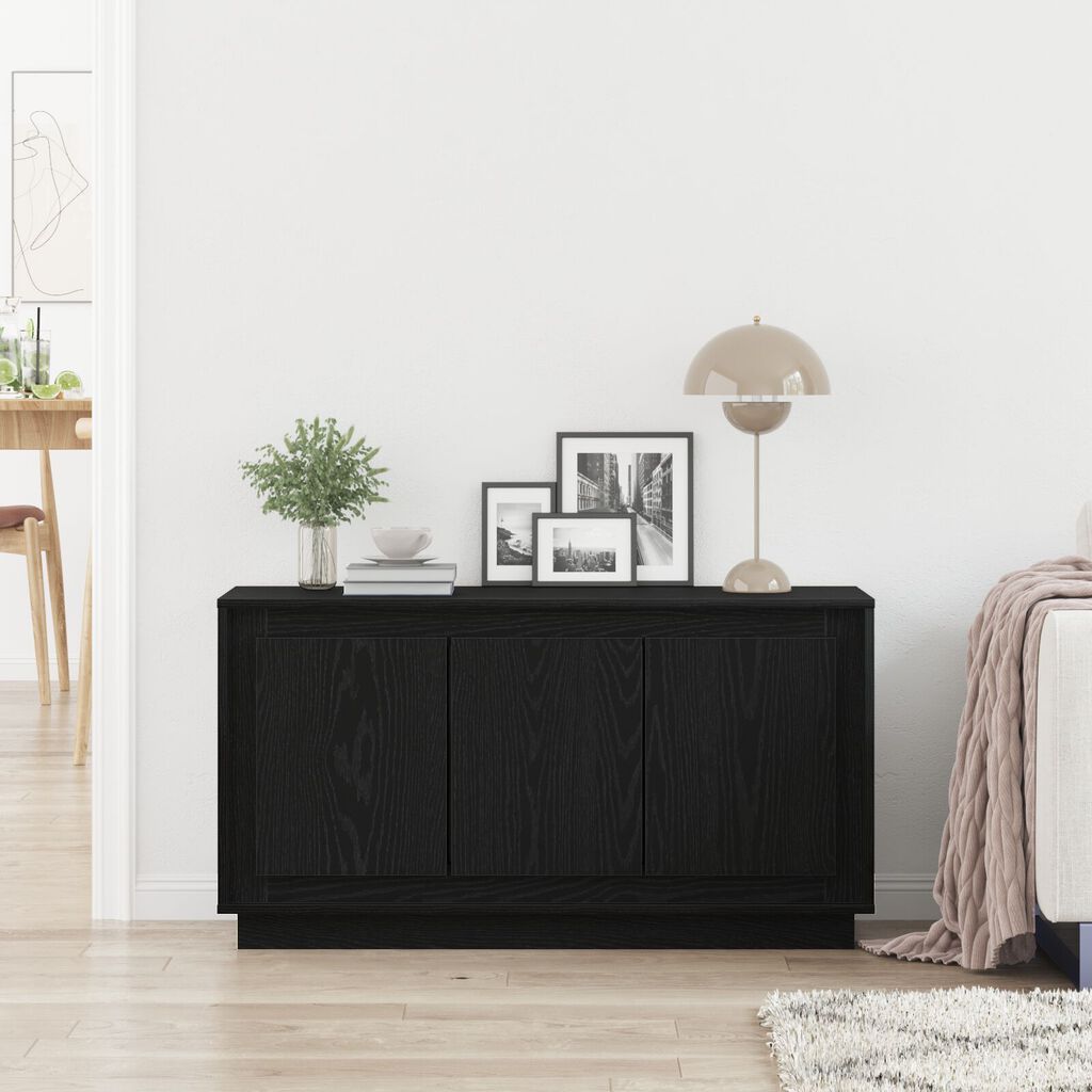 vidaXL Σαλονάκι Μαύρο Δρυς 102x35x55 εκ Επεξεργασμένο Ξύλο