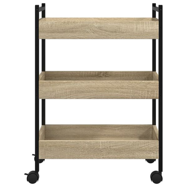 vidaXL Τρόλεϊ Κουζίνας Sonoma Δρυς 50x30x70 εκ. από Επεξεργασμένο Ξύλο