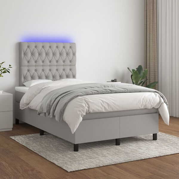 vidaXL &Kappa;&rho;&epsilon;&beta;ά&tau;&iota; Boxspring &mu;&epsilon; &Sigma;&tau;&rho;ώ&mu;&alpha; & LED &Alpha;&nu;.&Gamma;&kappa;&rho;&iota; 120x200 &epsilon;&kappa; &Upsilon;&phi;&alpha;&sigma;&mu;ά&tau;&iota;&nu;&omicron;