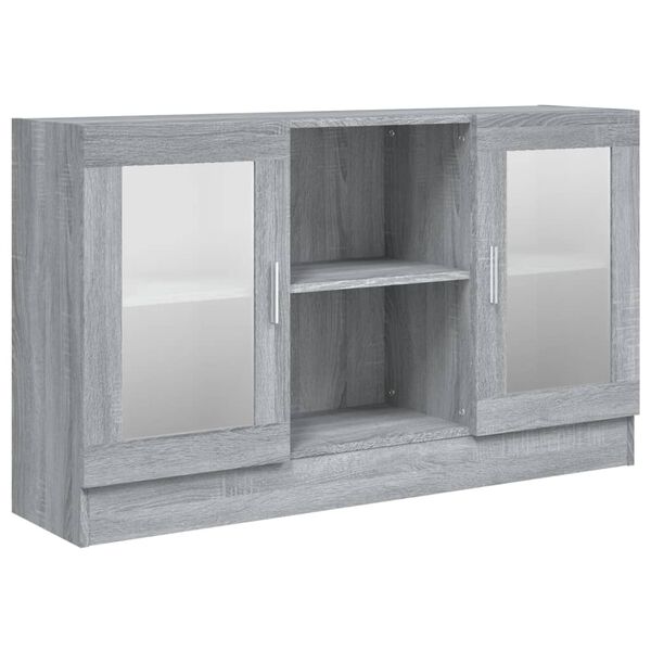 vidaXL Βιτρίνα Γκρι Sonoma 120x30,5x70 εκ. από Επεξεργασμένο Ξύλο