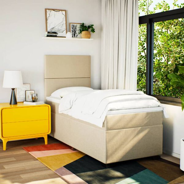 vidaXL &Kappa;&rho;&epsilon;&beta;ά&tau;&iota; Boxspring &mu;&epsilon; &Sigma;&tau;&rho;ώ&mu;&alpha; &Kappa;&rho;&epsilon;&mu; 90x200 &epsilon;&kappa;.&Upsilon;&phi;&alpha;&sigma;&mu;ά&tau;&iota;&nu;&omicron;