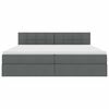 vidaXL Κρεβάτι με αποθηκευτικό χώρο και στρώμα με στρώμα Σκούρο Γκρι