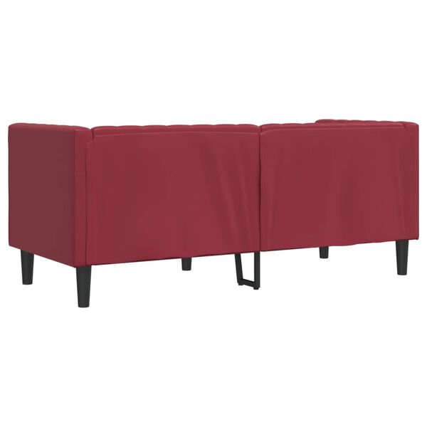 vidaXL Καναπές Chesterfield 2 θέσεων Μπορντό από Συνθετικό Δέρμα
