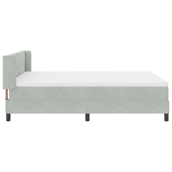 vidaXL Κρεβάτι Box Spring με Στρώμα Ανοιχτό Γκρι 160x200 εκ. Βελούδο