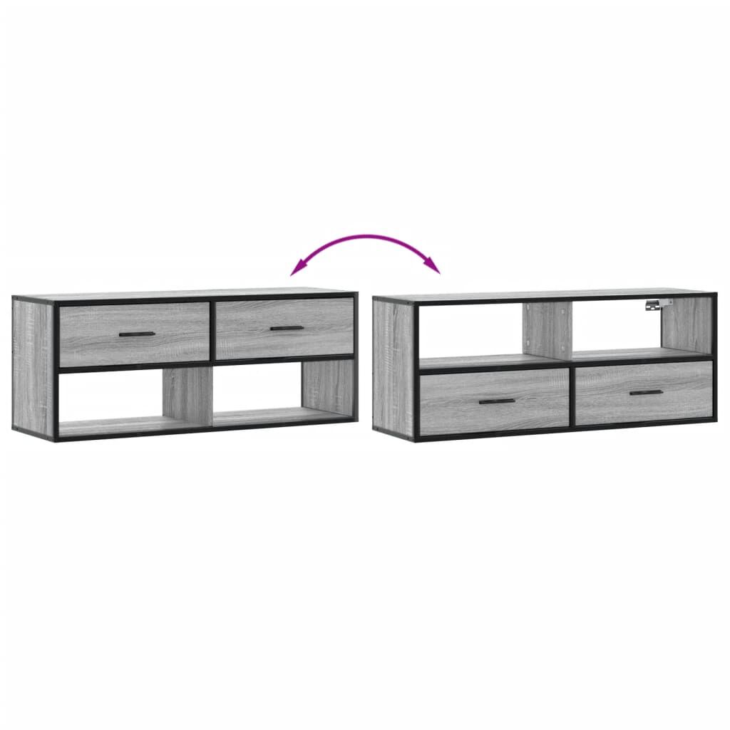 vidaXL Έπιπλο Τηλεόρασης Γκρι Sonoma 100x31x39,5 εκ. Επεξ.Ξύλο/Μέταλλο