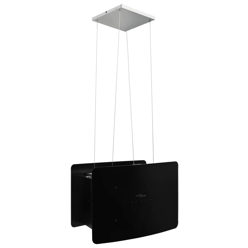 vidaXL Απορροφητήρας Νησίδα Κρεμαστός Αφής με LCD από Ψημένο Γυαλί