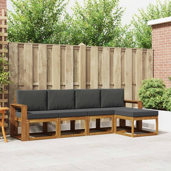 vidaXL &Sigma;&epsilon;&iota;&rho;ά &Kappa;&alpha;&nu;&alpha;&pi;έ &Epsilon;&xi;&omega;&tau;&epsilon;&rho;&iota;&kappa;&omicron;ύ &mu;&epsilon; &mu;&alpha;&xi;&iota;&lambda;ά&rho;&iota; 5 pcs &Phi;&upsilon;&sigma;&iota;&kappa;ό &kappa;&alpha;&iota; &Alpha;&nu;&theta;&rho;&alpha;&kappa;ί