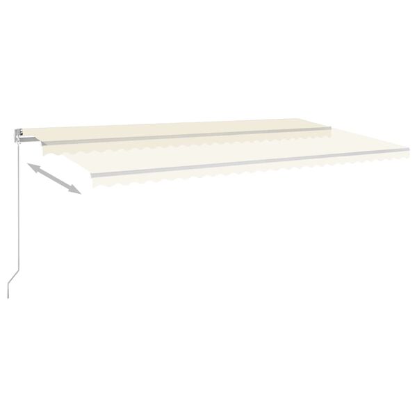 vidaXL Τέντα Αυτόματη με LED & Αισθητήρα Ανέμου Κρεμ 6 x 3,5 μ.