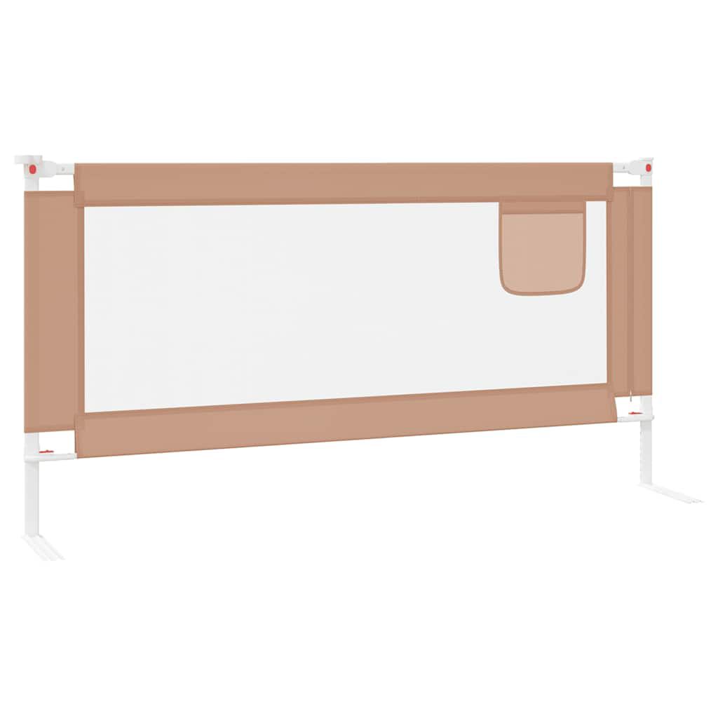 vidaXL Μπάρα Κρεβατιού Προστατευτική Taupe 180 x 25 εκ. Υφασμάτινη