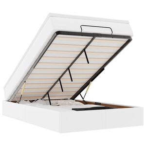 vidaXL Οθωμανικό κρεβάτι με στρώμα Λευκό 120x190 cm Faux Leather