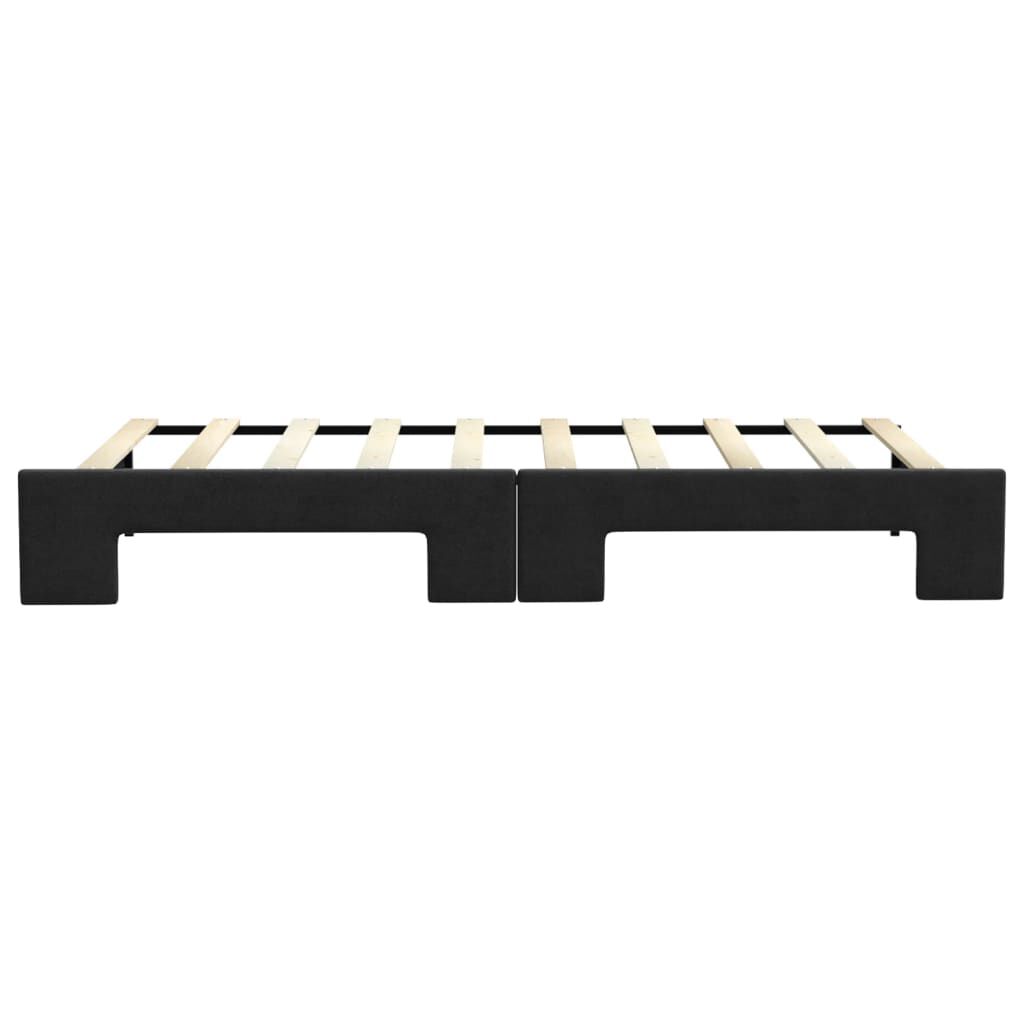 vidaXL Καναπές Κρεβάτι Συρόμενος Μαύρος 90x190 εκ. Ύφασμα