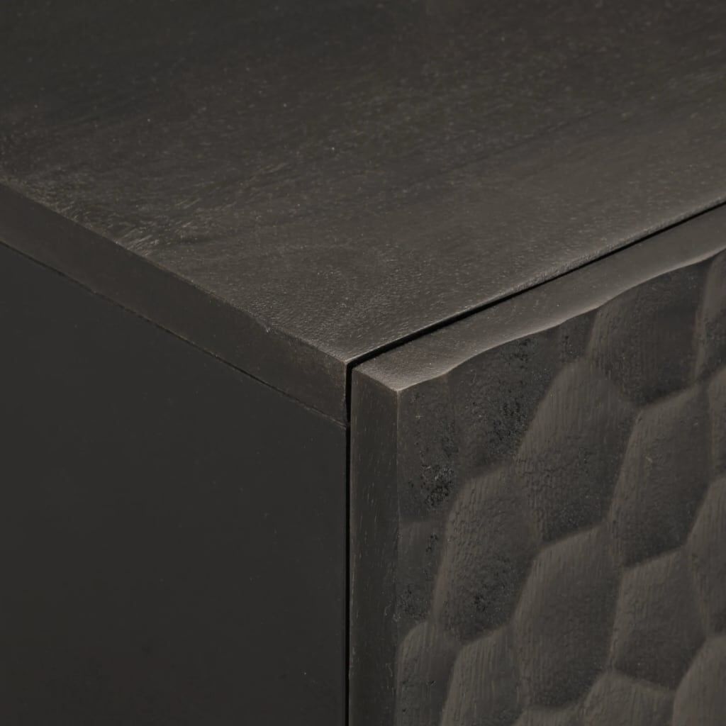 vidaXL Ντουλάπι Μπάνιου Μαύρο 38 x 33 x 58 εκ. από Μασίφ Ξύλο Μάνγκο