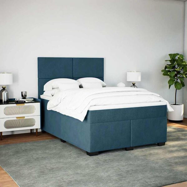 vidaXL &Kappa;&rho;&epsilon;&beta;ά&tau;&iota; Boxspring &mu;&epsilon; &Sigma;&tau;&rho;ώ&mu;&alpha; &Mu;&pi;&lambda;&epsilon; 140x190 &epsilon;&kappa;. &Beta;&epsilon;&lambda;&omicron;ύ&delta;&iota;&nu;&omicron;