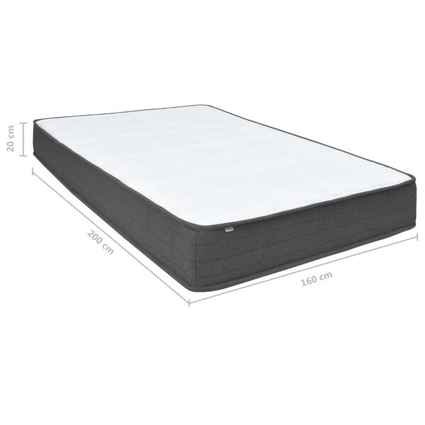 vidaXL Κρεβάτι Boxspring Σκούρο Γκρι 160 x 200 εκ. Υφασμάτινο