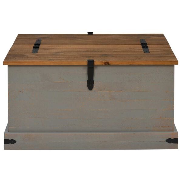 vidaXL Σεντούκι αποθήκευσης HALDEN γκρι 91x91x47 cm μασίφ ξύλο πεύκο