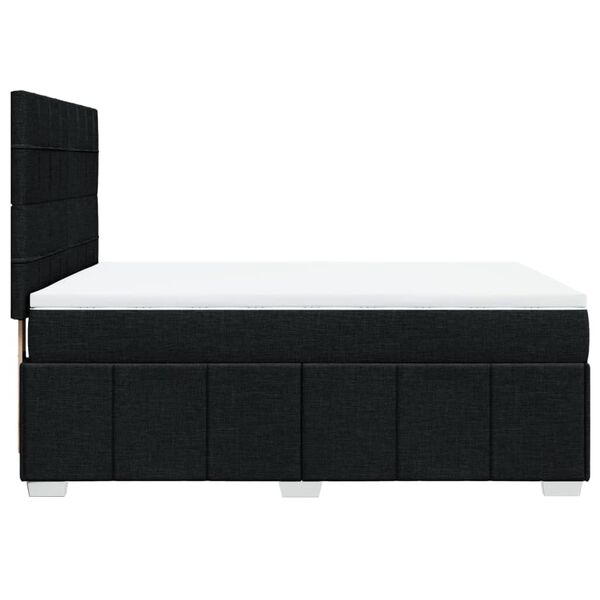vidaXL Κρεβάτι Boxspring με Στρώμα Μαύρο 160x200 εκ. Υφασμάτινο