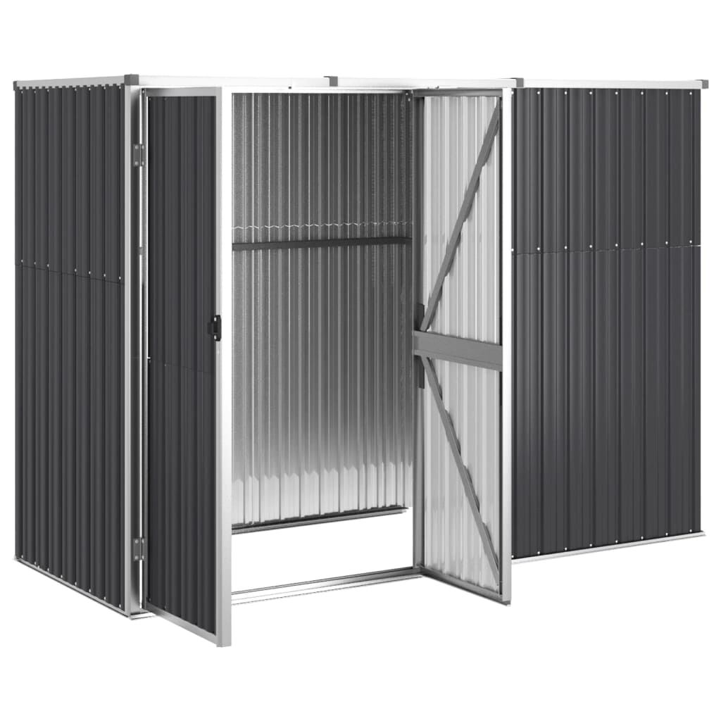 vidaXL Αποθήκη Εργαλείων Κήπου Ανθρακί 225x89x161 εκ. Γαλβαν. Ατσάλι
