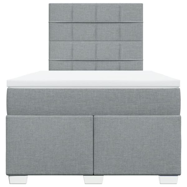 vidaXL Κρεβάτι Boxspring με Στρώμα Ανοιχτό Γκρι 120x190 εκ. Υφασμάτινο