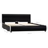 vidaXL Πλαίσιο Κρεβατιού με LED Μαύρο 140x200 εκ. από Συνθετικό Δέρμα