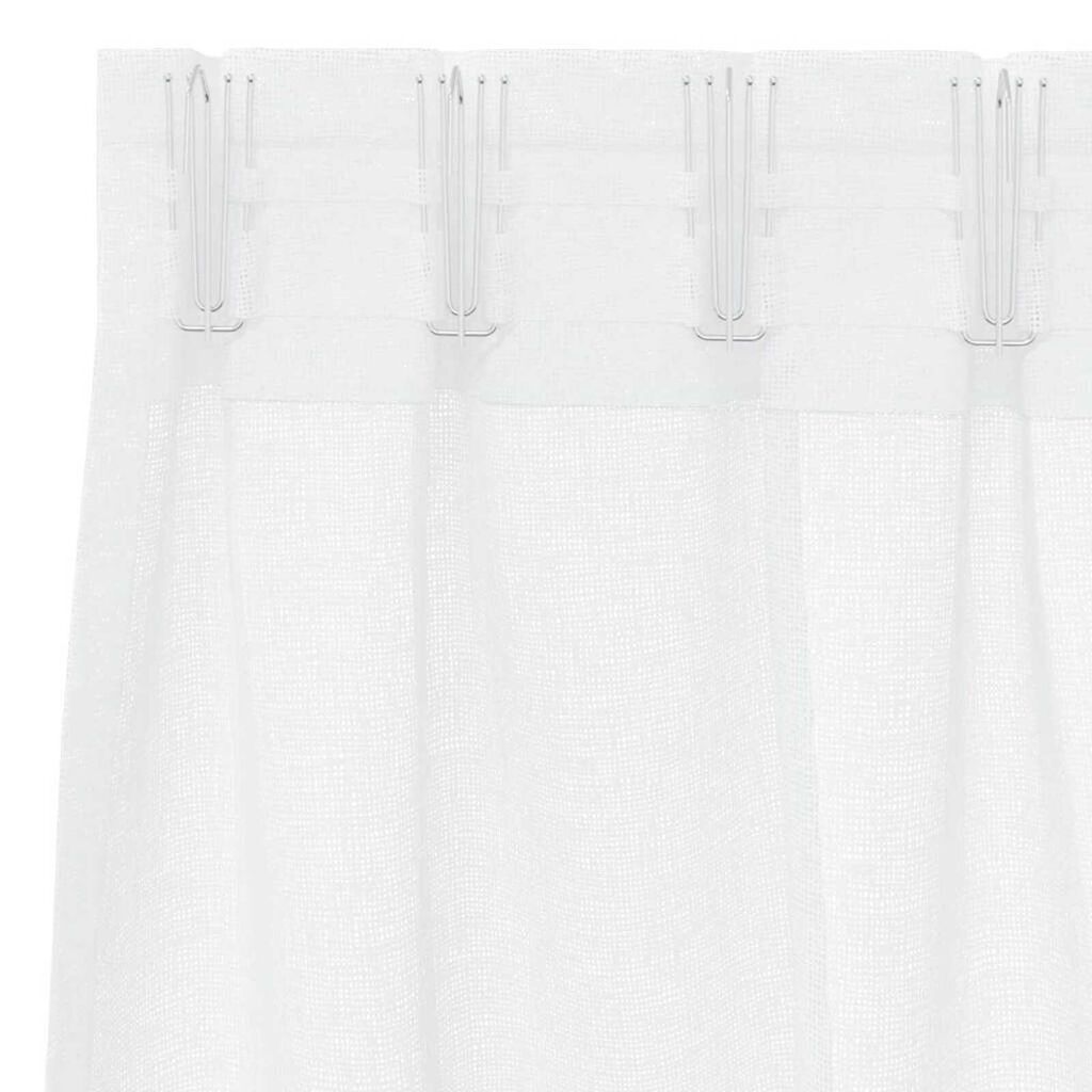 vidaXL Κουρτίνες με κουρτίνες 2 pcs Λευκό Πολυεστέρας