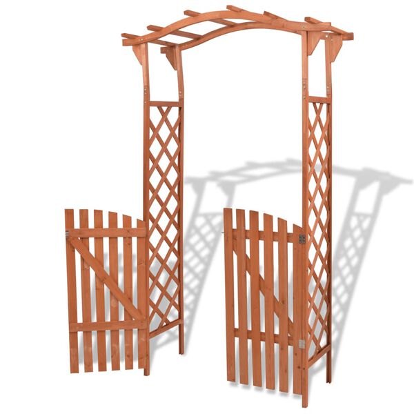 vidaXL Αψίδα Κήπου με Πόρτα 120 x 60 x 205 εκ. από Μασίφ Ξύλο