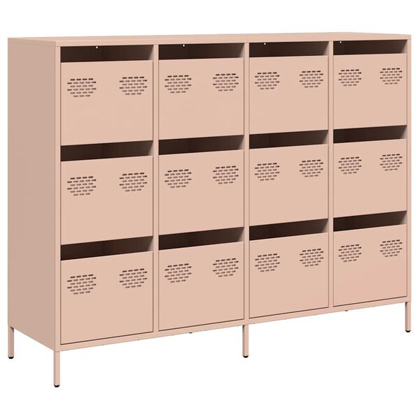 vidaXL Ντουλάπι Ροζ 135x39x103,5 εκ. από Χάλυβα Ψυχρής Έλασης