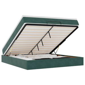 vidaXL Οθωμανικό κρεβάτι με στρώμα σκούρο πράσινο 160x200cm Velvet