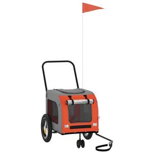 vidaXL Τρέιλερ ποδηλάτου για κατοικίδια Πορτοκαλί και Γκρι