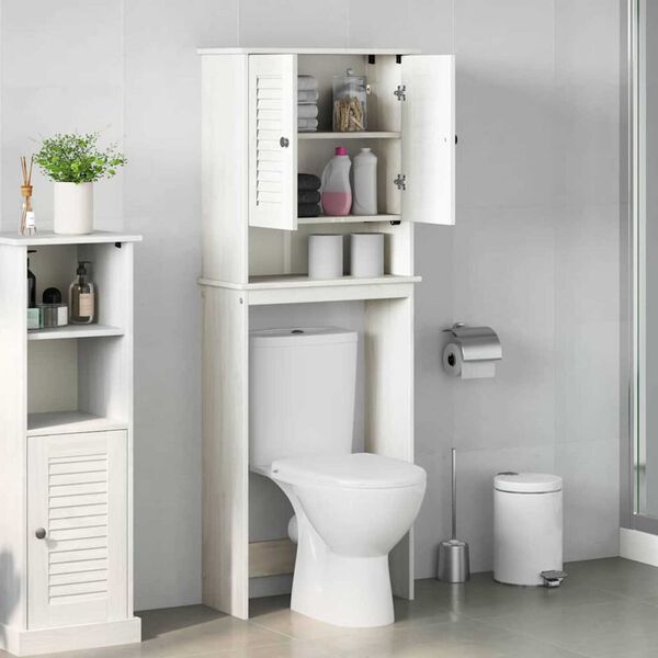 vidaXL Ντουλάπα τουαλέτας με ράφι με πόρτα VIGO Λευκό 60 x 27 x 161 εκ