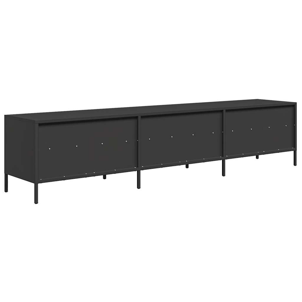 vidaXL Έπιπλο Τηλεόρασης Μαύρο 202x39x43,5 εκ. Χάλυβας Ψυχρής Έλασης