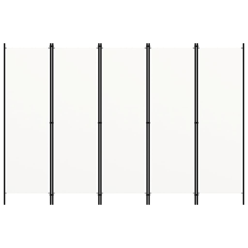 vidaXL Διαχωριστικό Δωματίου με 5 Πάνελ Λευκό 250 x 180 εκ.