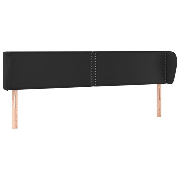 vidaXL Κεφαλάρι με Πτερύγια Μαύρο 163x23x78/88 εκ. Συνθετικό Δέρμα