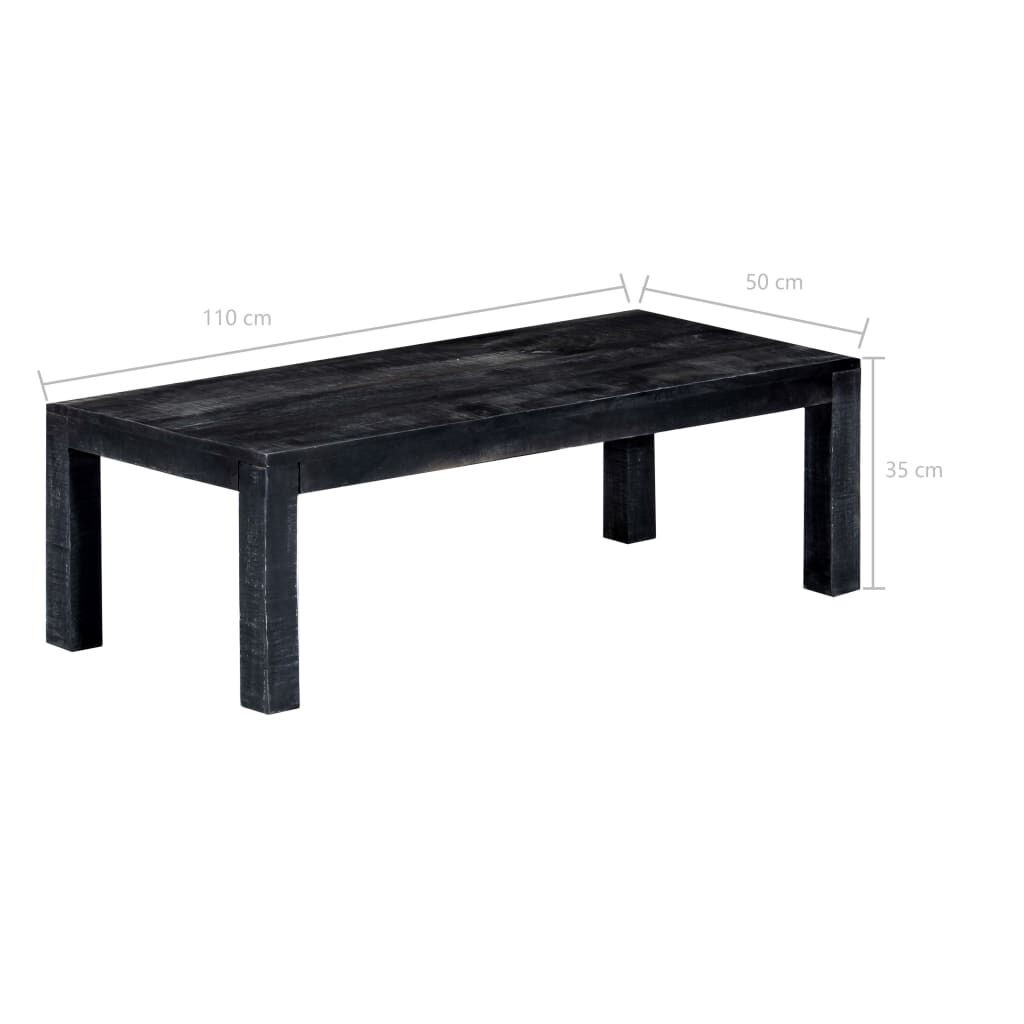 vidaXL Τραπεζάκι Σαλονιού Μαύρο 110x50x35 εκ. από Μασίφ Ξύλο Μάνγκο