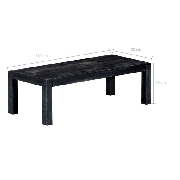 vidaXL Τραπεζάκι Σαλονιού Μαύρο 110x50x35 εκ. από Μασίφ Ξύλο Μάνγκο