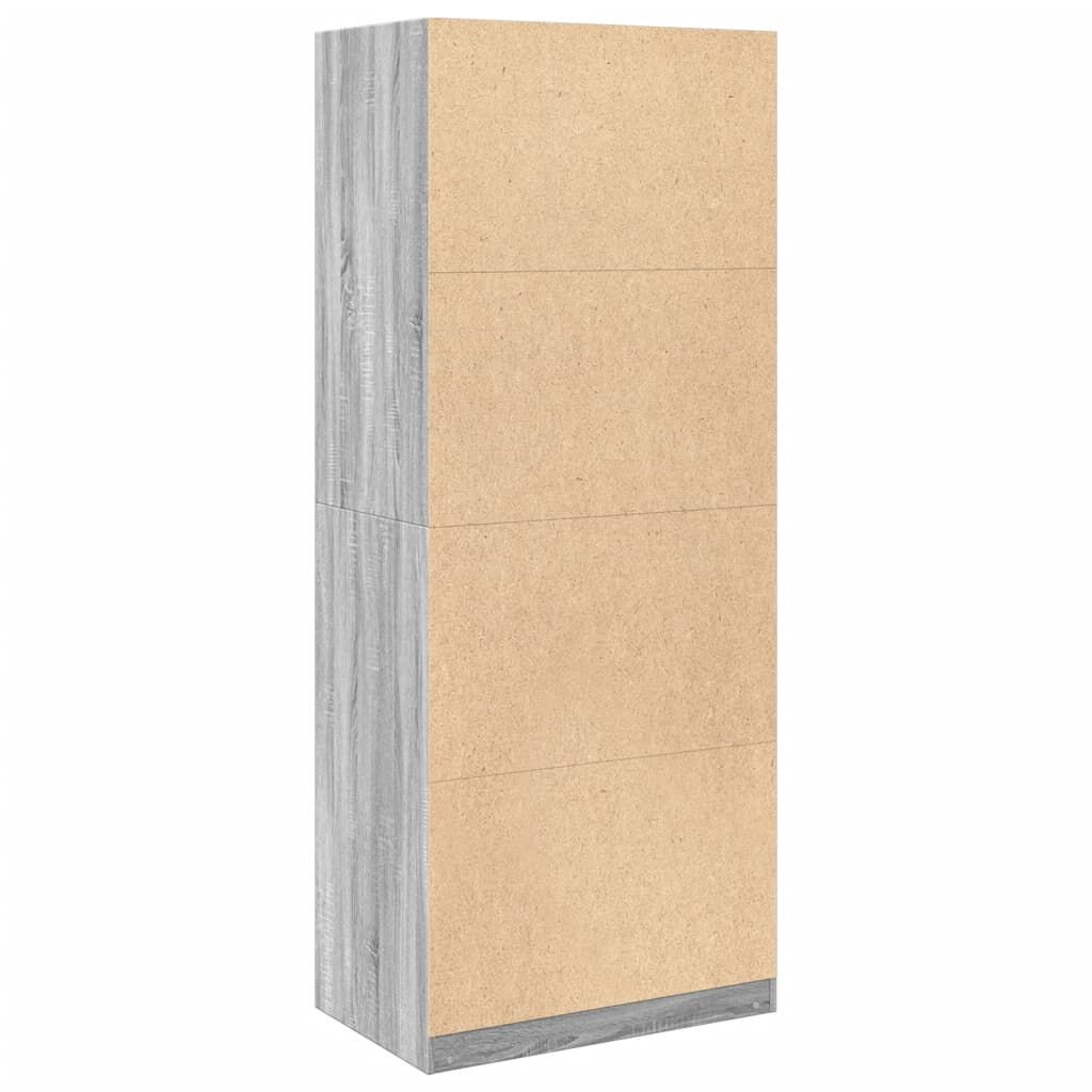 vidaXL Ντουλάπα Γκρι Sonoma 80x50x200 εκ. από Επεξεργασμένο Ξύλο