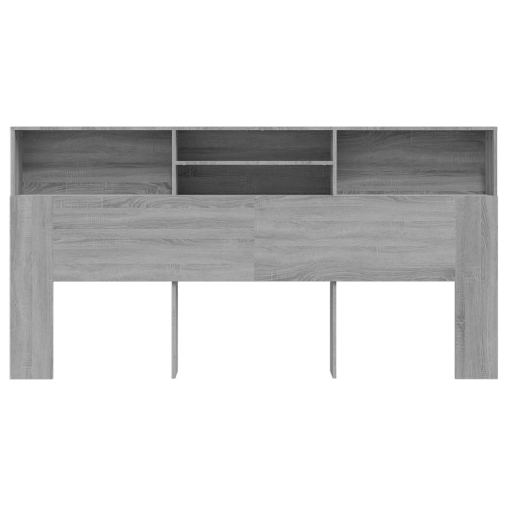 vidaXL Κεφαλάρι Με Αποθηκευτικό Χώρο Γκρι Sonoma 200 x 19 x 103,5 εκ.