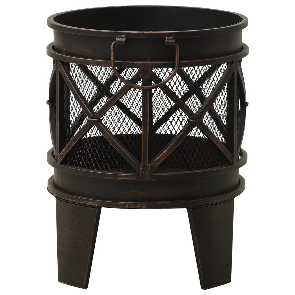 313637 vidaXL Rustic Fire Pit with Poker Φ42x54 cm Steel