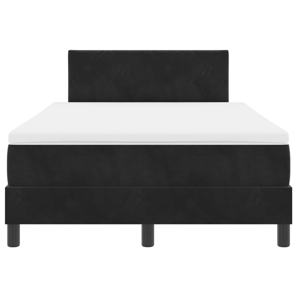 vidaXL Κρεβάτι με Ελατήρια και Στρώμα Μαύρο 120 x 190 cm ύφασμα