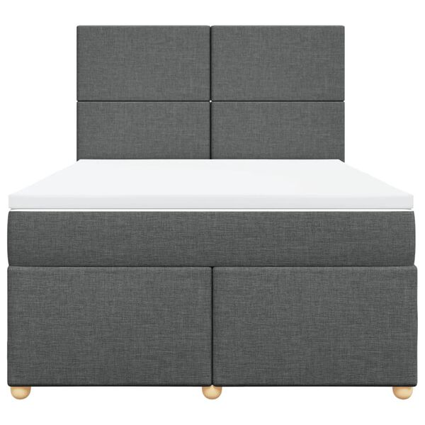 vidaXL Κρεβάτι Boxspring με Στρώμα Σκούρο Γκρι 140x200 εκ Υφασμάτινο