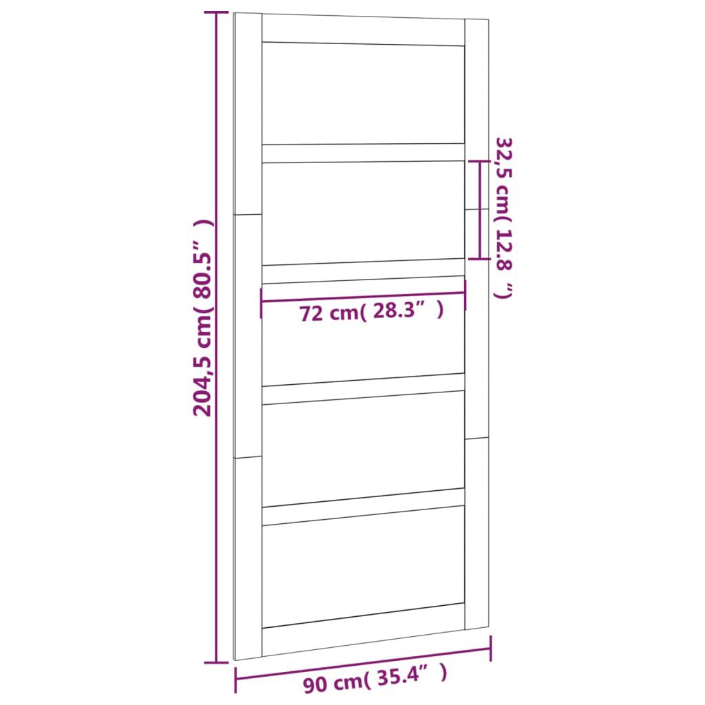 vidaXL Πόρτα Αχυρώνα Λευκή 90x1,8x204,5 εκ. από Μασίφ Ξύλο Πεύκου