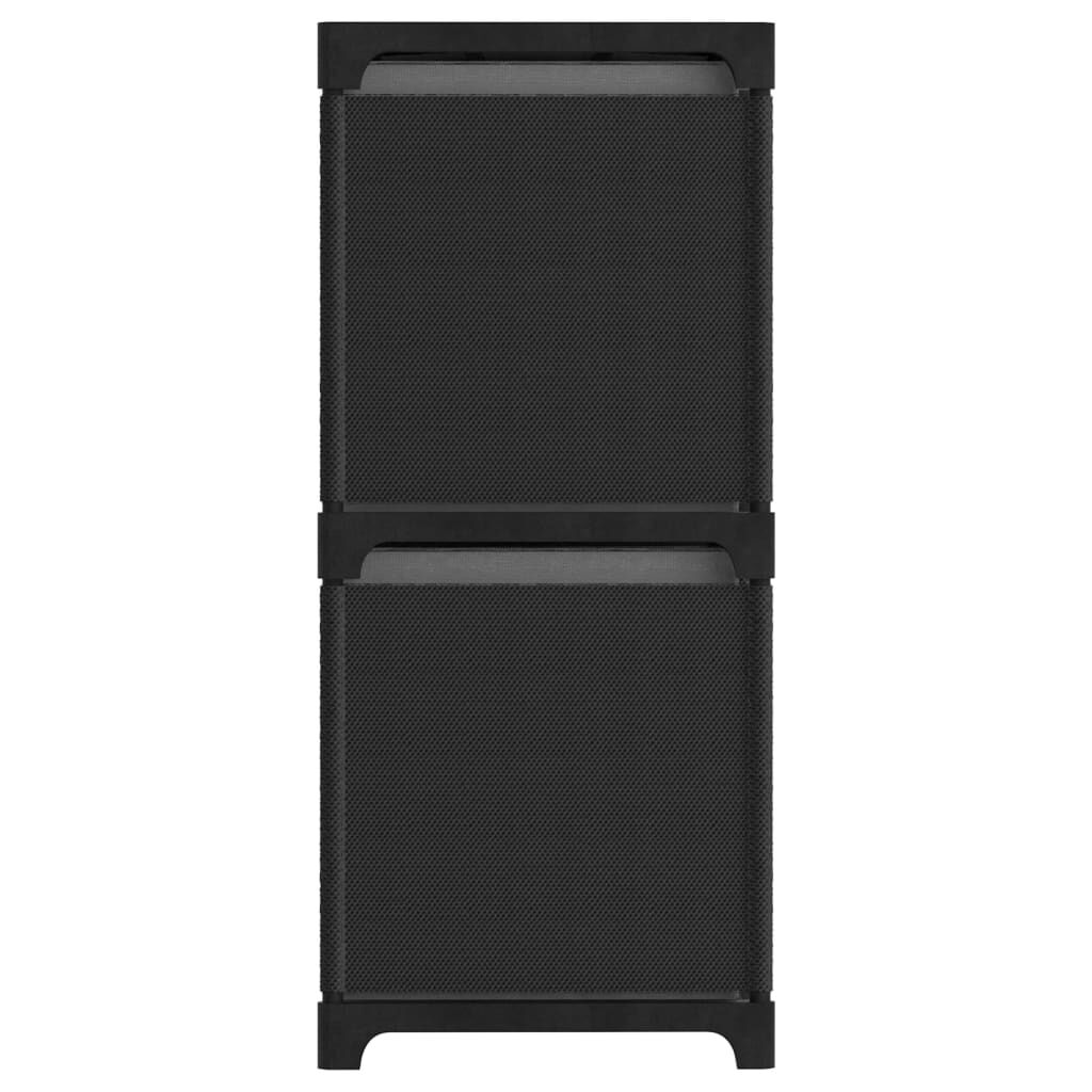 vidaXL Ραφιέρα με 4 Κύβους & Κουτιά Μαύρη 69x30x72,5 εκ. Υφασμάτινη