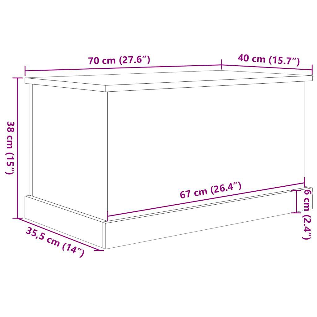 vidaXL Κουτί Αποθήκευσης Όψη Παλαιού Ξύλου 70x40x38 εκ. Επεξ.Ξύλο