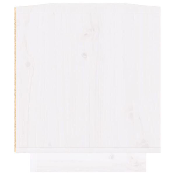 vidaXL Έπιπλο Τηλεόρασης Λευκό 110 x 34 x 40 εκ. από Μασίφ Ξύλο Πεύκου