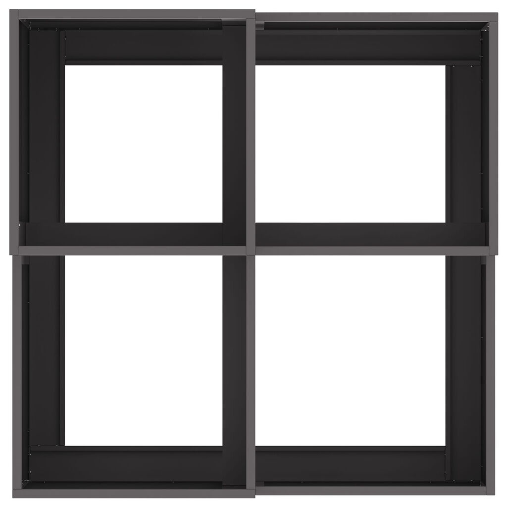 vidaXL Γλάστρα Κήπου 80x80x48 εκ Μαύρο Ατσάλι