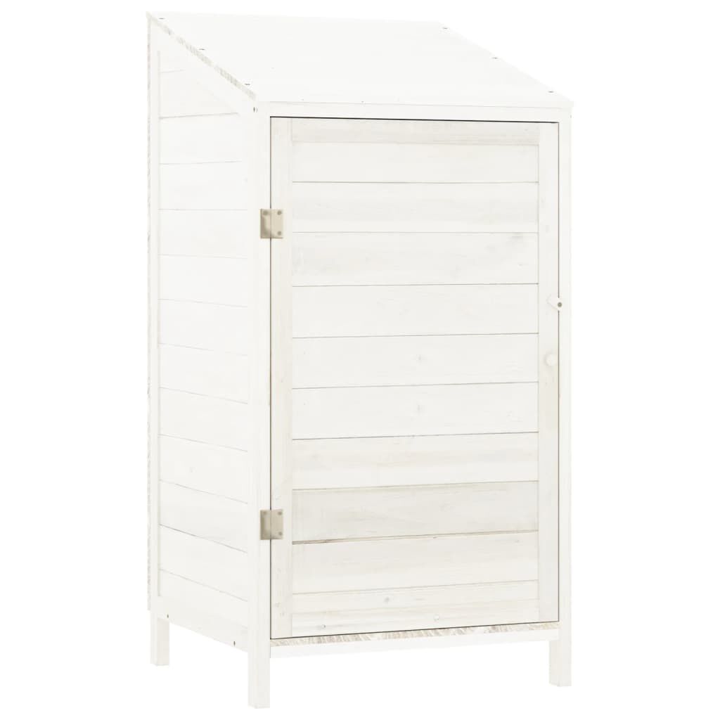 vidaXL Αποθήκη Κήπου Λευκή 55 x 52 x 112 εκ. από Μασίφ Ξύλο Ελάτης