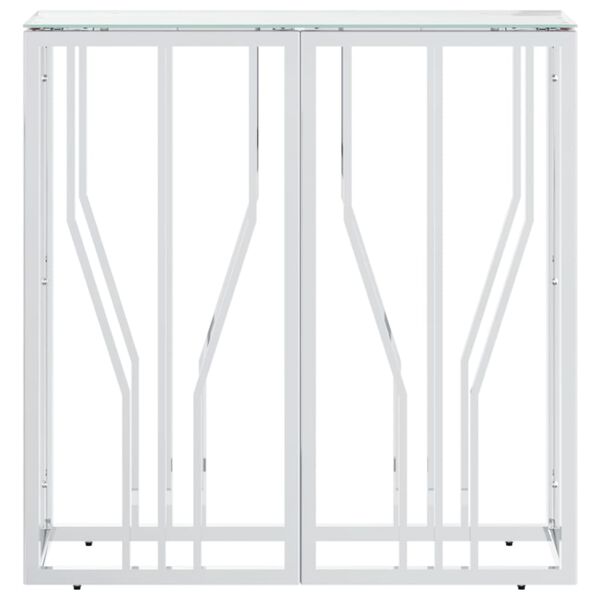 vidaXL Τραπέζι Κονσόλα 70x30x70 εκ. από Ανοξείδωτο Ατσάλι και Γυαλί