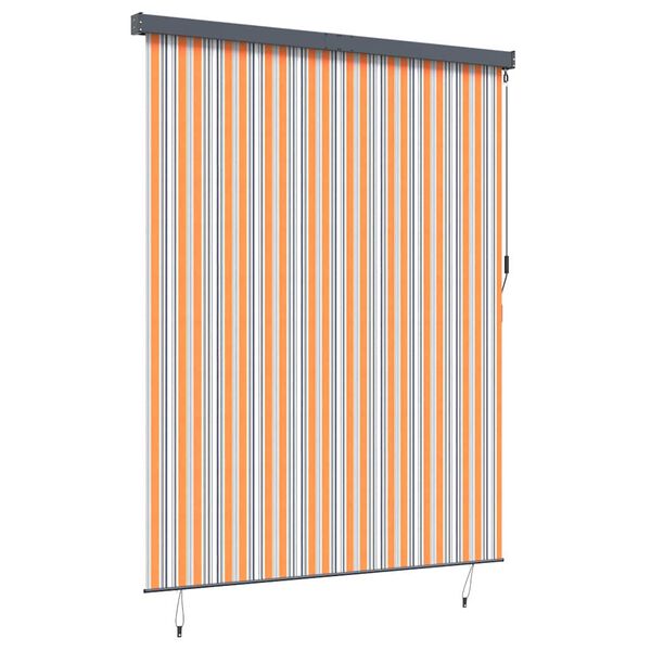 vidaXL Εξωτερικό ρολό Striped Κίτρινο και μπλε 220 x 250 cm ύφασμα