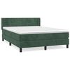 vidaXL Κρεβάτι Boxspring με Στρώμα Σκούρο Πράσινο 140x190εκ. Βελούδινο