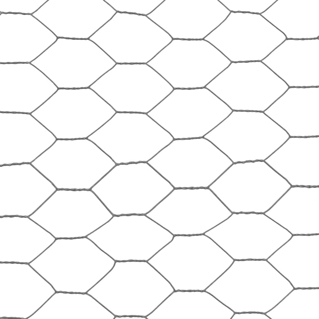 vidaXL Συρματόπλεγμα Κοτετσόσυρμα Γκρι 25x0,5 μ. Ατσάλι Επικάλυψη PVC