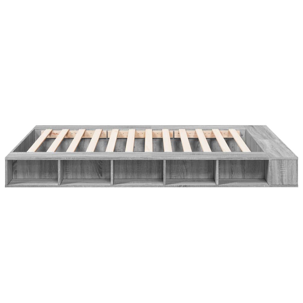 vidaXL Πλαίσιο Κρεβατιού Γκρι Sonoma 150x200 εκ. Επεξεργασμένο Ξύλο